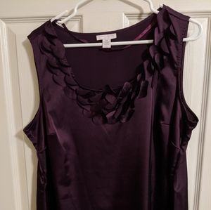 Purple Sleeveless Top with Petal Detail